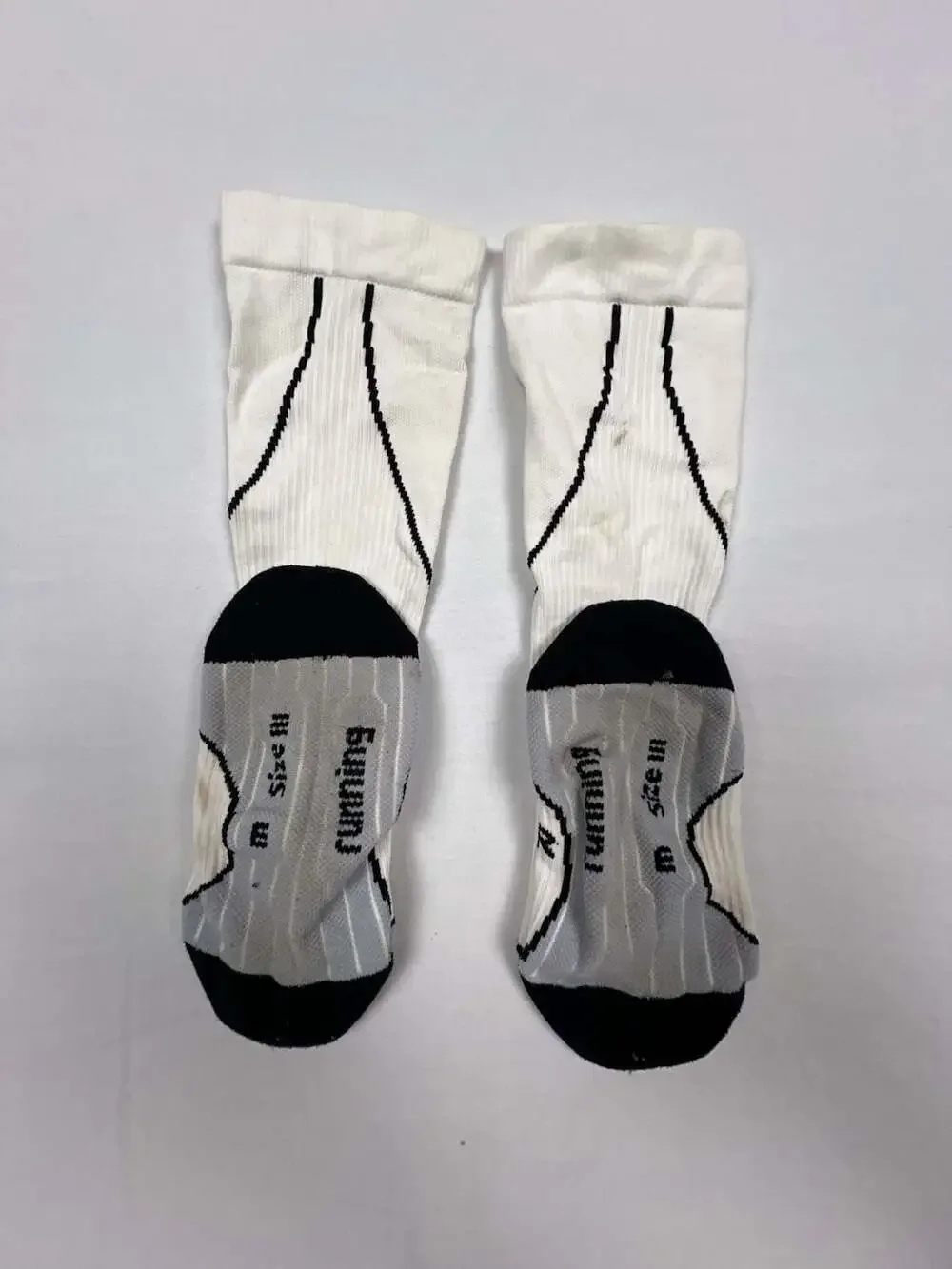 CEP Running Compression Socks White Black Size III Medium